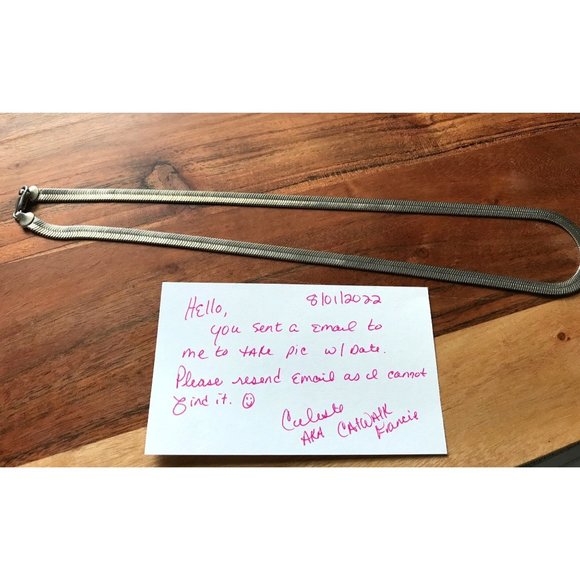 Necklace Thick Silver Vintage 925 Silver Thick 10MM 23 Inch Herringbone Chain - Picture 14 of 15